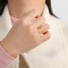 Teamer Filigran Blume des Lebens Ring Edelstahl Vintage Breiter Fingerring Damen Amulett Schmuck Hochzeit Valentinstag Geschenke