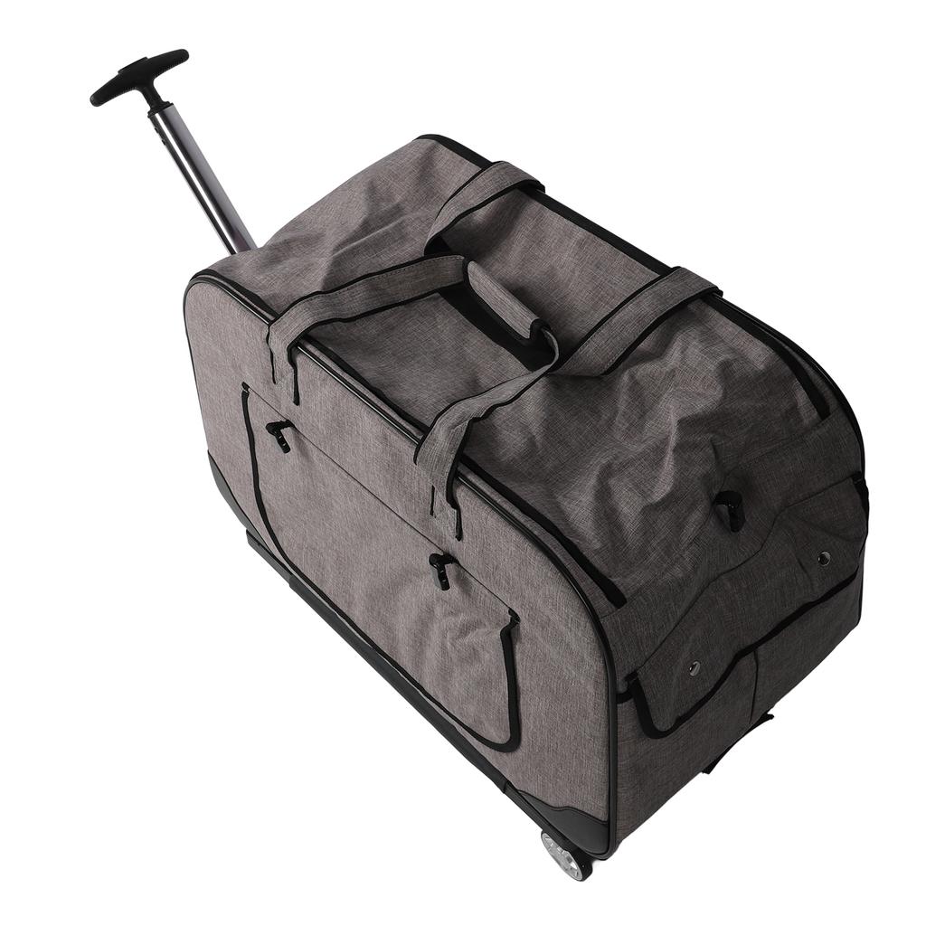 Rolling Pet Carrier Breathable Mesh Foldable Cat Dog Travel Bag with Detachable Wheels for Within 17.5kg Animals Grey