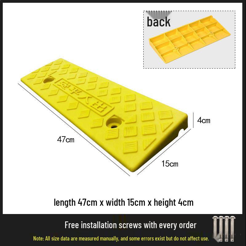 Car Ramp Sill Pad - Plastic Vehicle Curb Slope & Speed Bump