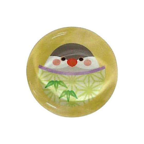 Tanaka Chopstick Store Glass Chopstick Rest, Finch, Yellow, No.521299, Transparent Glass Chopstick Rest, Perfect for Gifts, Material: Glass, Origin:
