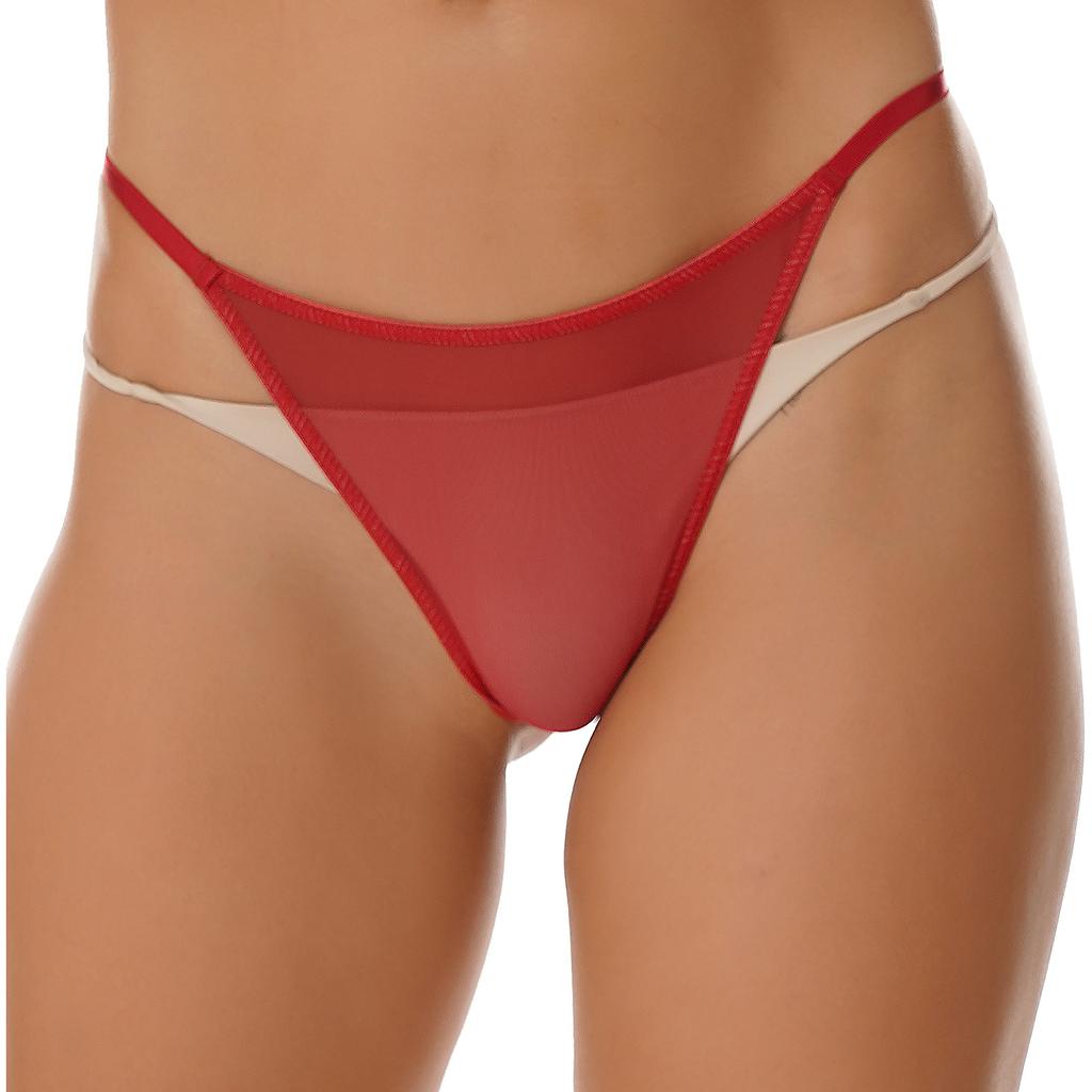 Womens Micro See Through Thong Low Waist Elastic Waistband Sheer Panties Briefs Lingerie Underwear