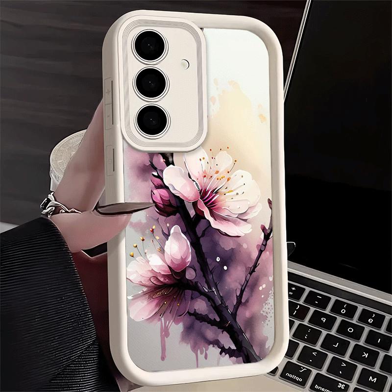 Phone Case for Samsung Galaxy S26 S25 Ultra S24 FE Cherry Blossom Sakura Fashion Shell S23 Plus S22 + S21 S20 5G Soft Silicone F