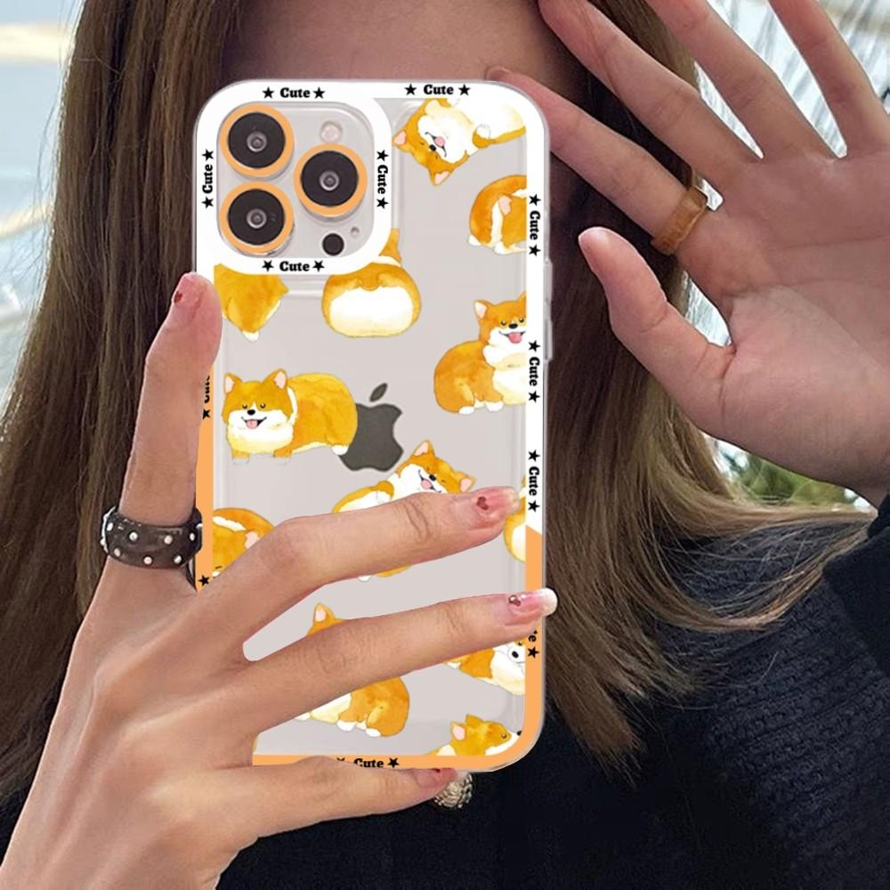 Cute Cartoon Corgi Phone Case For iPhone 15 14 13 12 11 Pro Max XS X XR Mini Protective Cover