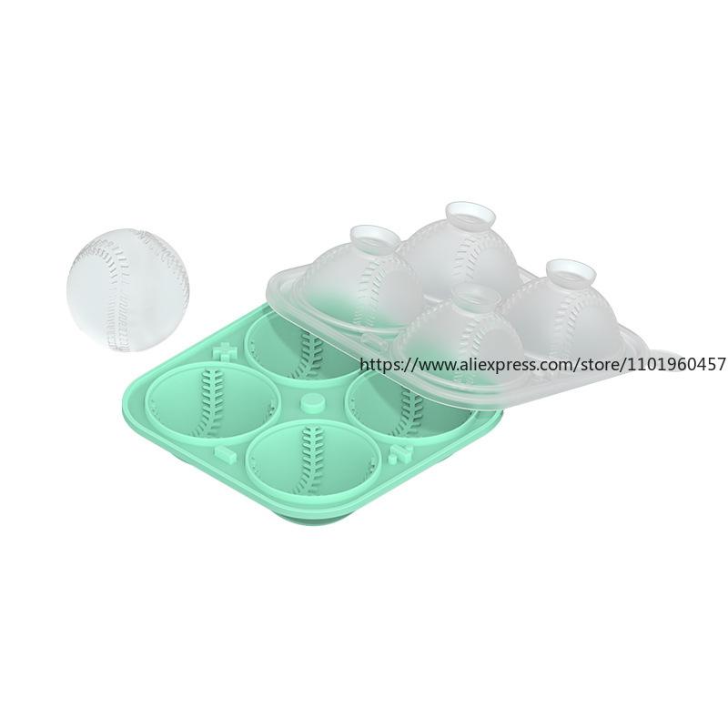 Bac à Glaçons en Silicone pour Glaçons Boules Glaçons Cubes Whiskey Moule Bac Maison Forme Balle de Baseball Moule