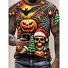 Summer Men's 3D Printed Crew Neck T-Shirt Halloween Dress Up
