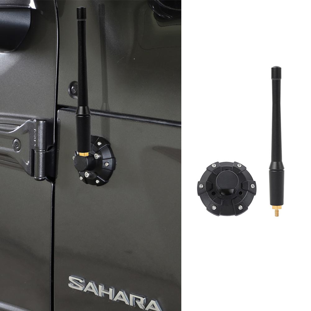 6 Inch Short Antenna Aerial Base Set For Jeep Wrangler JK JKU JL JLU JT Rubicon Sahara 2007-2025 Bracket Car Parts Accessories