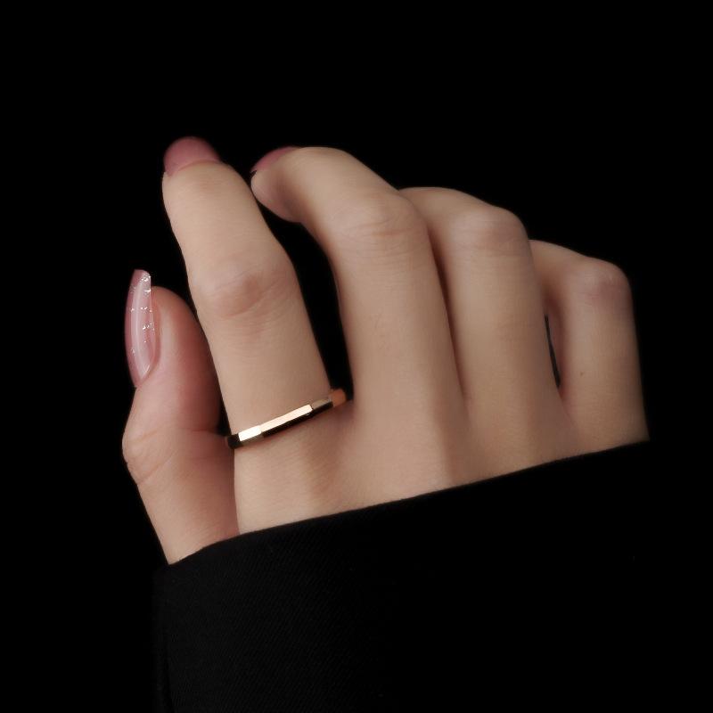 Japanese and Korean Simple New Titanium Steel Ring Korean Version Ins Couple Ring Fashion Versatile Bamboo