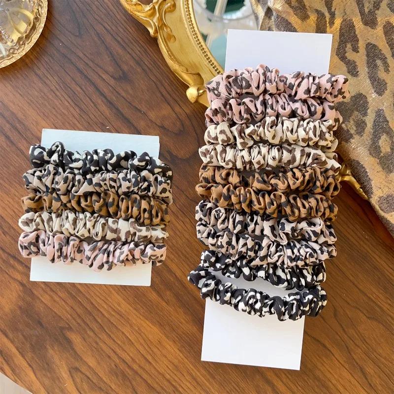 2026 Fashion Leopard Print HairBand High Elastic Small Hair Ties Rope Ponytail Headwear Women Creative Korean Hair Accessories
