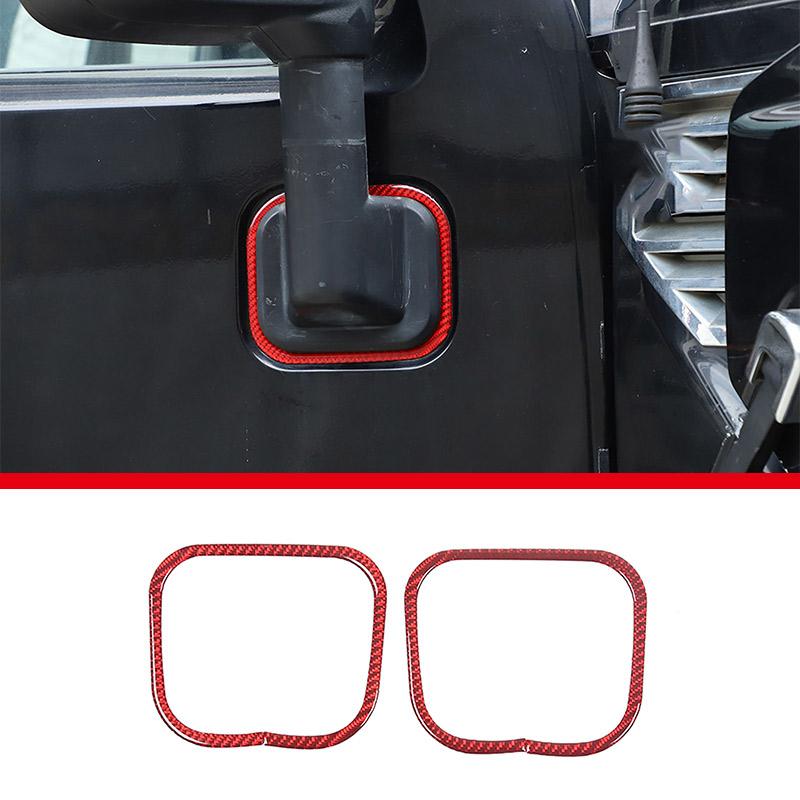 Red Soft Carbon Fiber Door Handle Steering Wheel Gear Shift Trim Cover Stickers Fit For Hummer H2 2003-2007 Interior Accessories