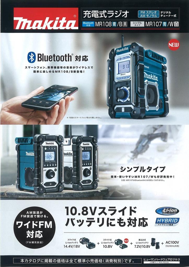 Makita MR108B Bluetooth Rechargeable Radio and Charger Sold (Battery Separately) [Color Black]