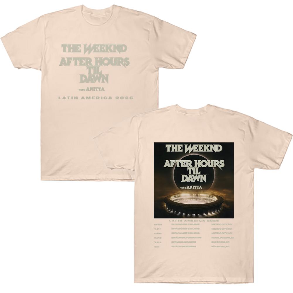 Latin America 2026 Tour TheWeeknd T-shirt Graphic Cotton T Shirts Vintage 90s Hip Hop Gothic Tee Casual Unisex Loose T-shirt
