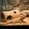 3D Printing Reptile Hideout Cave Tree Hole Shape Plastic Fish Hollow Shelter Decorative Reptile Cave Terrarium