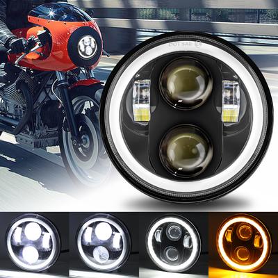 Für Harley Indian Scout Honda Universal 5 3/4 Zoll 5,75" LED Auto Motorrad Scheinwerfer H4 Phare Farol Moto Scheinwerfer Scheinwerfer