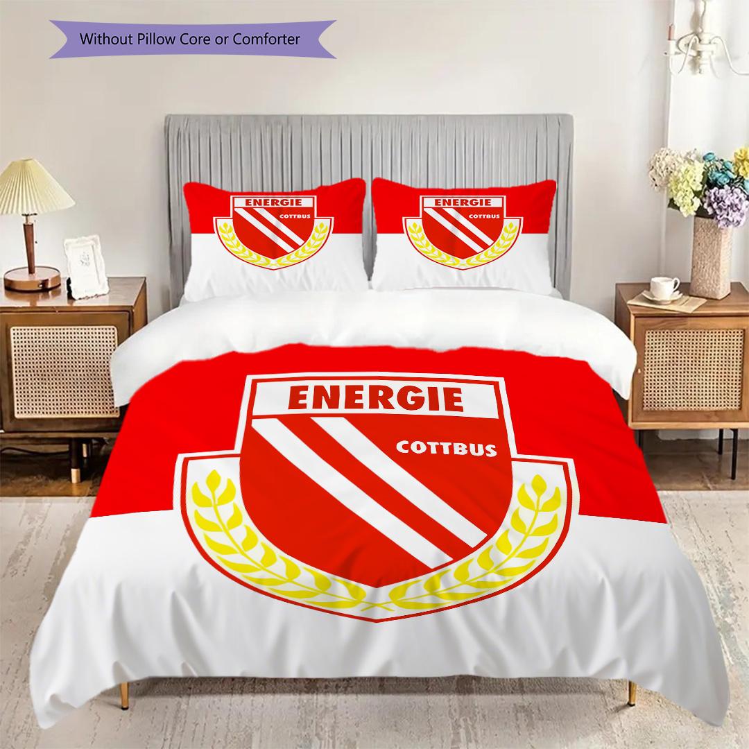 

Energie Cottbus Pattern Bedding Quilt Set Quilt Cover Pillowcase Home Decoration Birthday Gift (1 * duvet cover + 2 * pillowcase, without core) 200x220cm