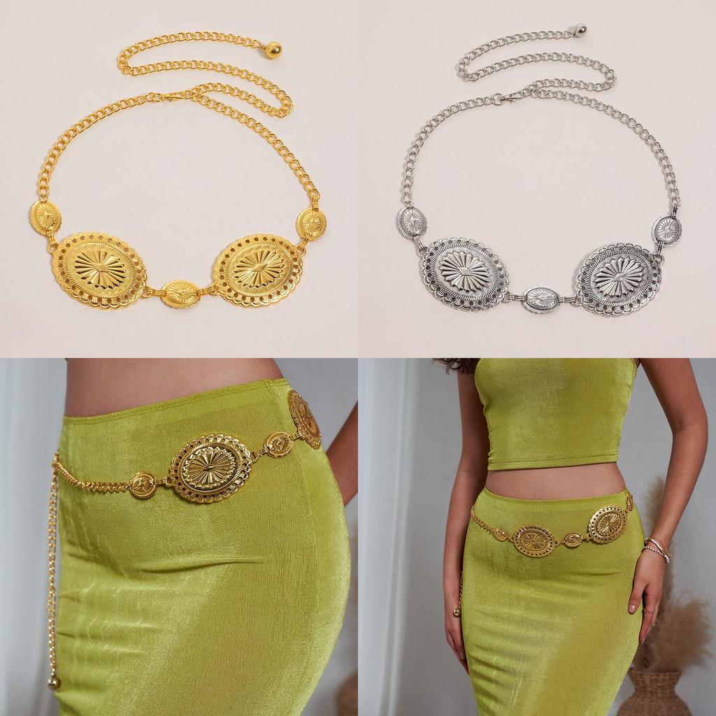 Elegant Metal Womens Waist Chain With Carved Detailing For Summer Fashion Accessory