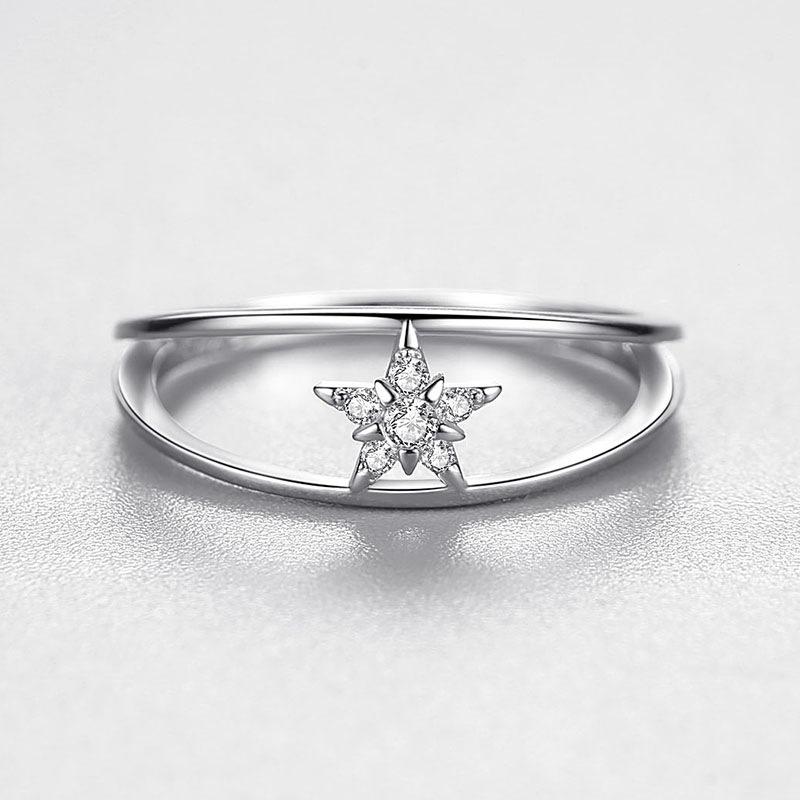 Tancise Classic 925 Sterling Silver  Zircon Ring Ladies Jewelry Wedding Promise Party Gift