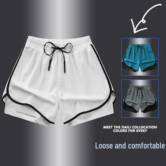 Men's Quick-Drying Reflective Beach Shorts - Summer Casual, Lightweight, Loose Fit, Plus Size, Youth Sportswear