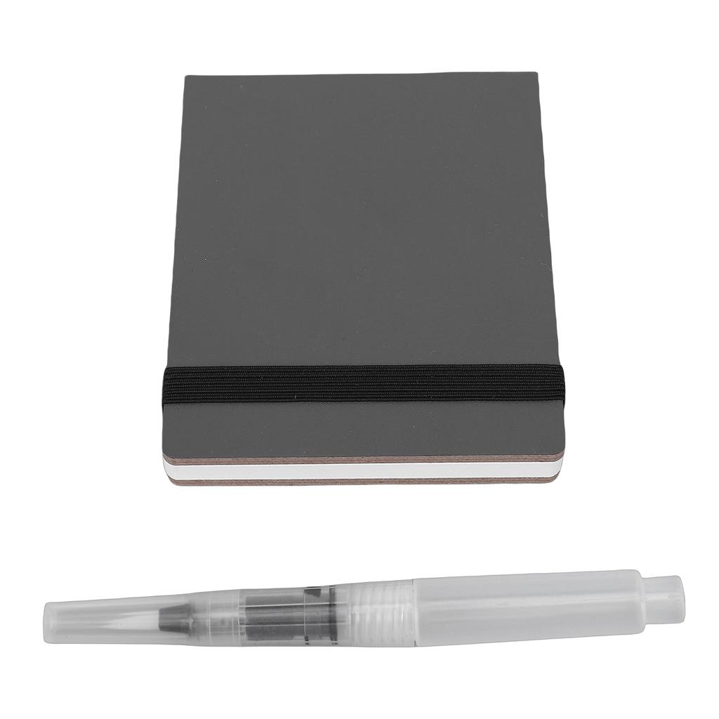 Blank Sketch Book 26 Pages Hardcover for Drawing Writing Travel Small Portable   Journal Diary Notebook 200gsm Thick Paper with Pen Black