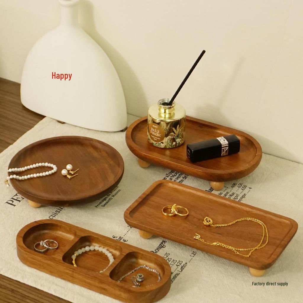 Acacia Wood Jewelry & Perfume Tray - Aromatherapy & Key Storage Decor