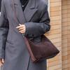 Large Capacity Tote Bag  New High end Matte Cowhide Leather Shoulder Bag  Simple Commuter Underarm Bag