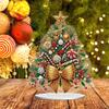 2D Flat Christmas Tree Print DIY Desktop Diamond Art Kits Diamond Painting Desktop Ornaments Kit for Home Office Desktop Decor