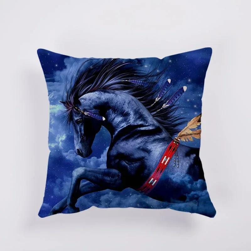 

Декоративные наволочки для офиса Животное Лошадь Фото Наволочки Роскошный Домашний Декор Чехлы для подушек 66x66cm бордовый