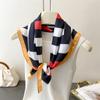 Striped Color Matching Printing Simulation Silk Square Scarf Shawl Versatile High-end Neck Small Square Scarf Headscarf Silk Scarf Women