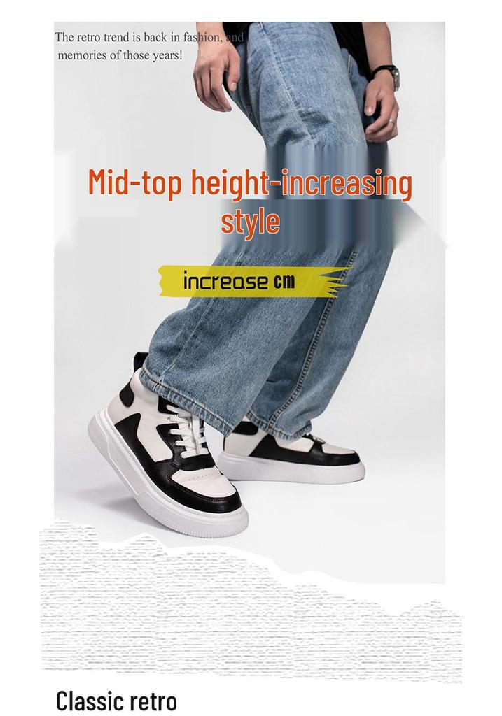 Invisible Height-Boosting 6CM Trendy Unisex Korean Style High-Top Sneakers for Students