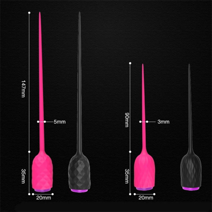 Silicone Urethral Sounding Vibrator Prostate Massager Insert Penis Plug Vibrators Sex Toys For Men