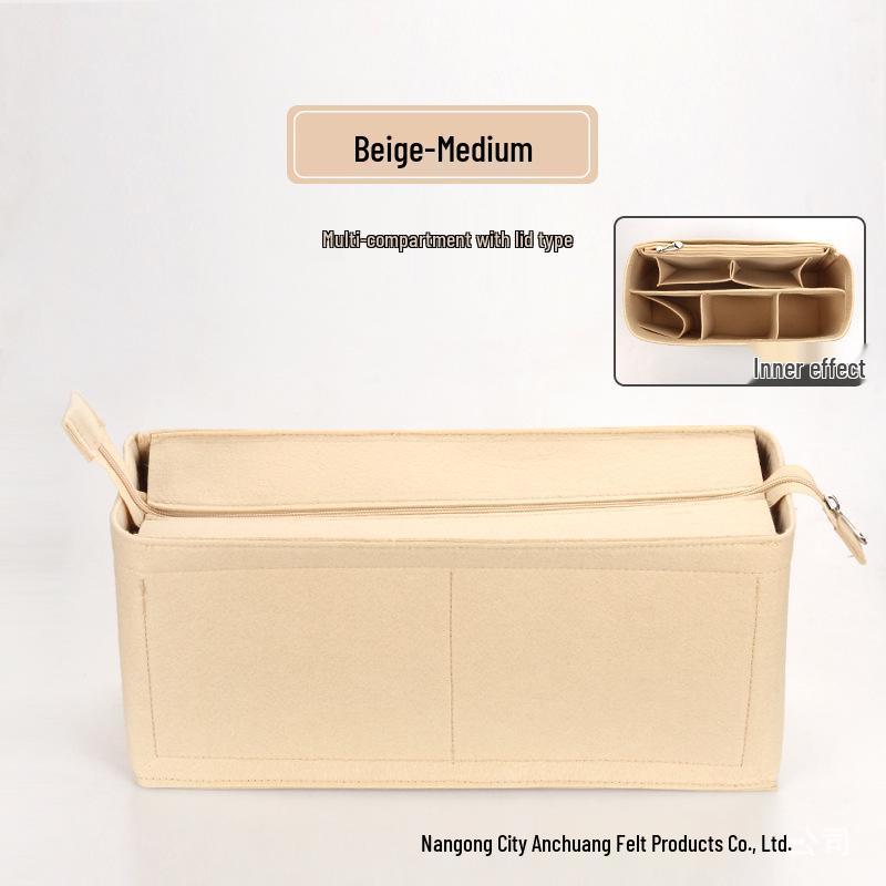 Custom Felt Cosmetic Bag Storage Organizer with Divider