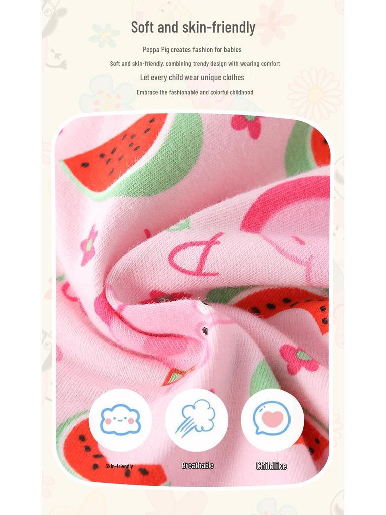Peppa Pig Dívčí krajkové bavlněné legíny - Ležérní jarní/podzimní kalhoty