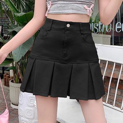 Spring Summer A Line Mini Skirt Instagram Style Bodycon Skirt Anti Exposure Skirt Plus Size Casual All Match Versatile Pleated Skirt Trendy