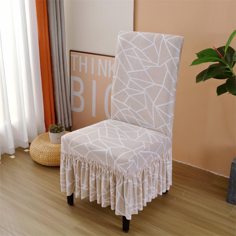 Dining Chair Slipcover Stretch Chair Covers for Dining Room Washable Kitchen Chair Cover with Skirt for Home Party 1pc