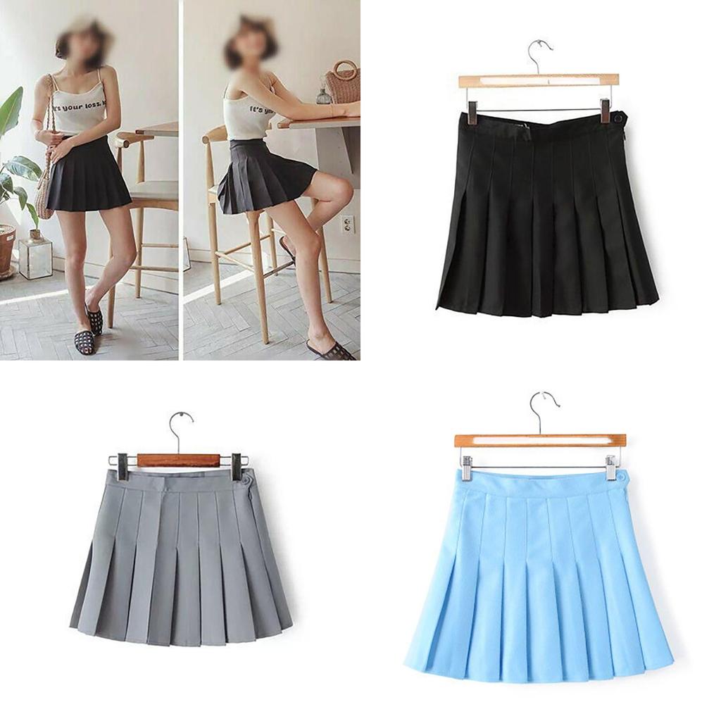 Women's Girls Slim High Waist Pleated Tennis Skirt With Safety Pants For Stylish Comfort