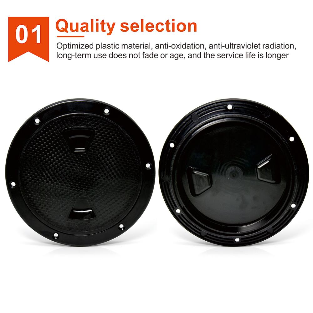 Non-slip 4/6/8 Inch Round Deck Cover Yacht Inspection Hole White Black Hatch Hand Hole Covers Inspection Work Cover Hatch