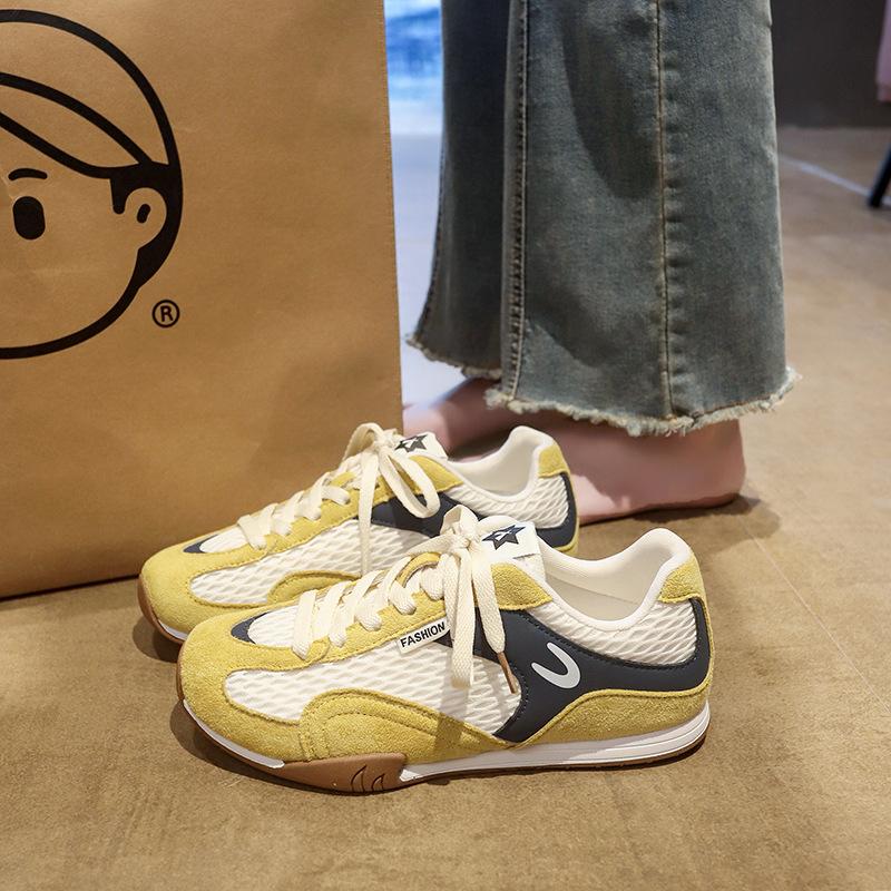 Mesh German training shoes women's 2025 summer new versatile lightweight leisure sports Forrest Gump shoes flat breathable fishing net shoes