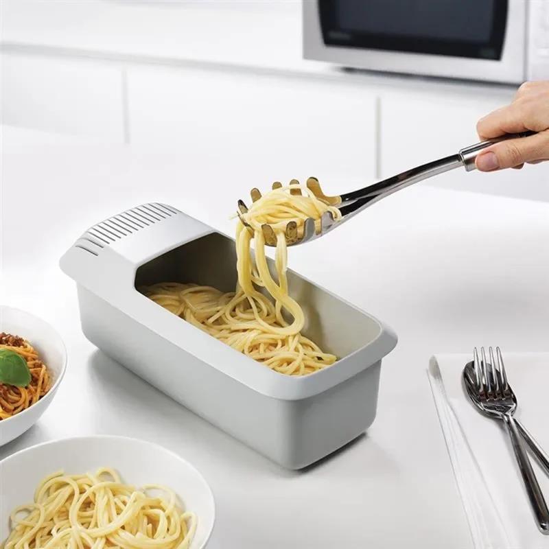 Noodles Pasta Cooker With Strainer Microwave Eco-Friendly Plastic Spaghetti Vegetable Steamer Dishwasher Kitchen Accessories New