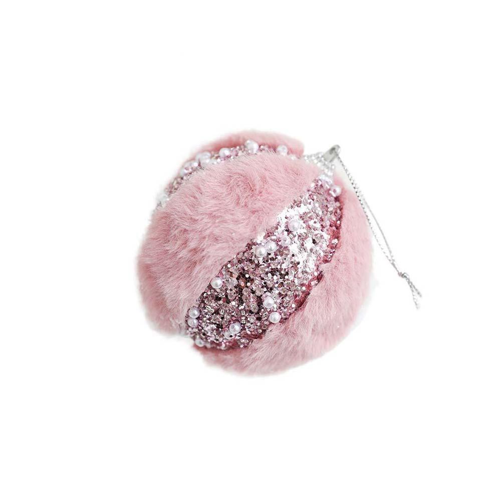 8cm Pink Christmas Balls Glitter Xmas Tree Pendant Christmas Tree Hanging Ornament  Living Room