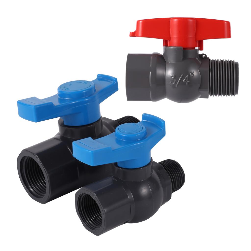 PVC-Kugelhahn-Regler 3/4"1" PVC-Verbindungskugelhahn Innengewinde auf Außengewinde Ventil Gartenwasserversorgung Schalter