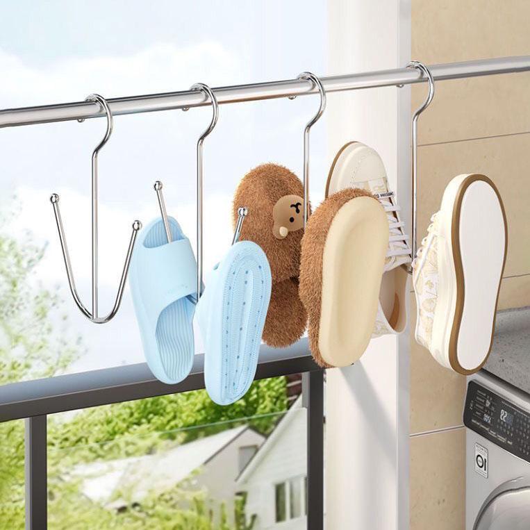 Solid and Bold Shoe Rack, Shoe Drying Artifact, Shoe Room External Hook, Household Special Thick Multifunctional Hanging Shoe Balcony Rack