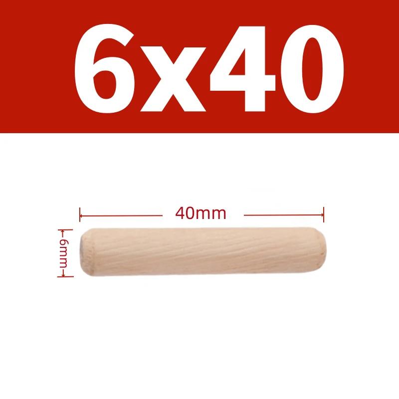 Dia 6mm 8mm 10mm Solid Wood Diagonal Round Wooden Rod Plug DIY Material Solid Wood Connectors Nail Wedge Length 30mm-100mm