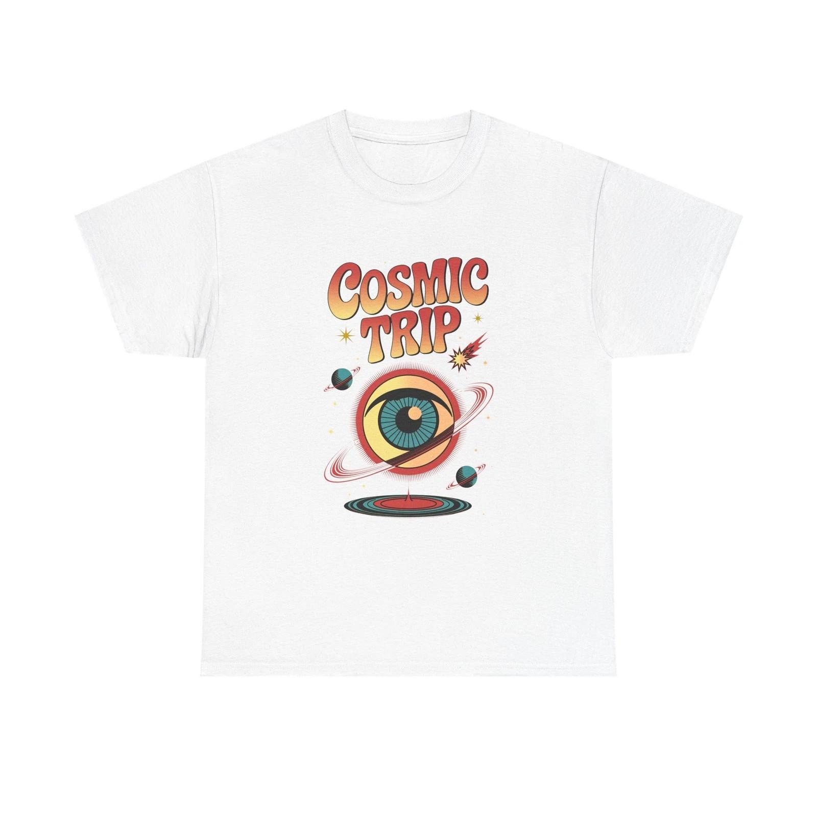 Cosmic Trip T-Shirt - Retro Space Eye Graphic Psychedelic Tee S