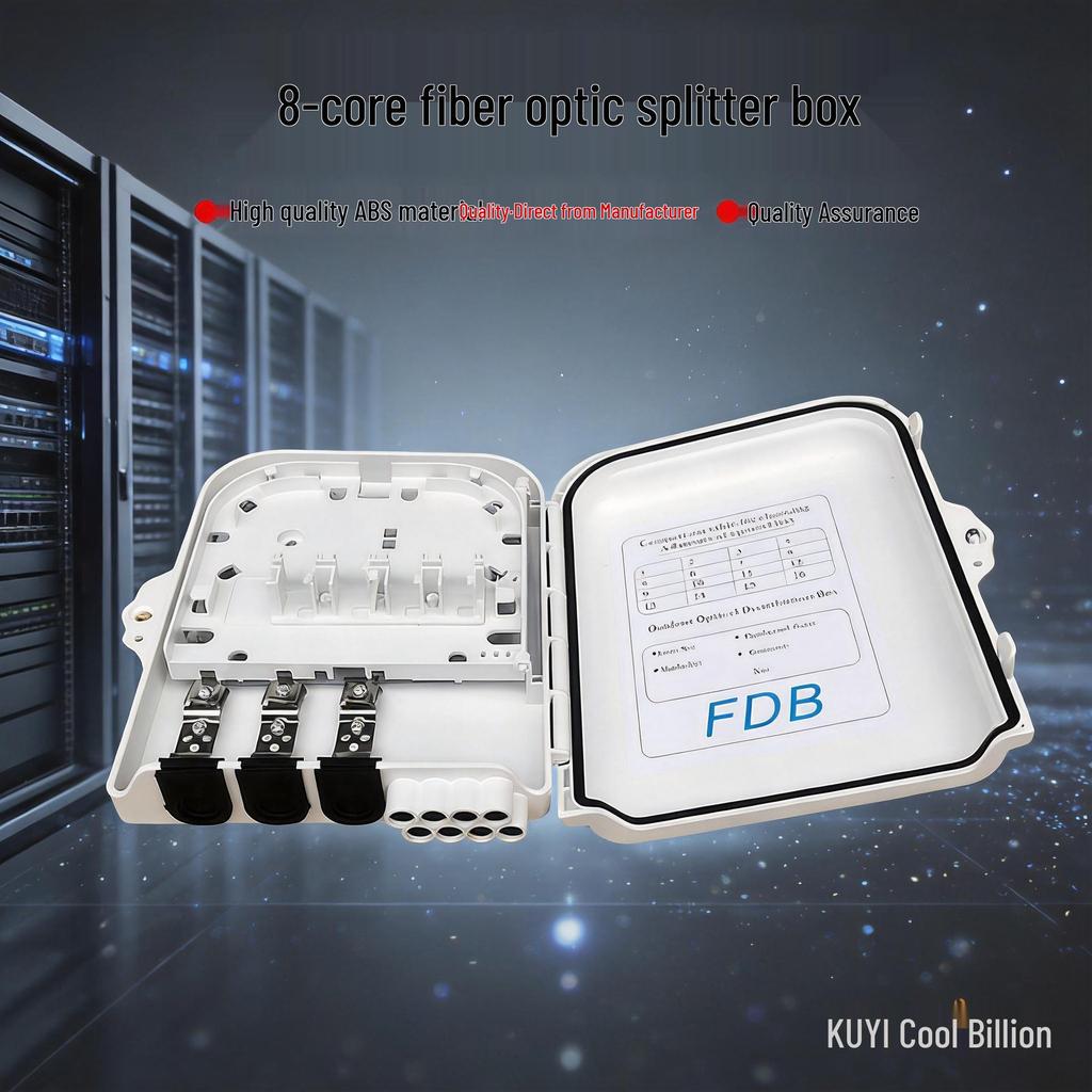 8-Core PLC Fiber Optic Splitter Box, Wall/Pole-Mounted, 1x48 Plug-In, Optical Distribution.