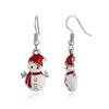 Dainty Cute Hook Earrings Christmas Snowman Earrings Drop Dangle Cartoon Gift Jewelry for Women Girls