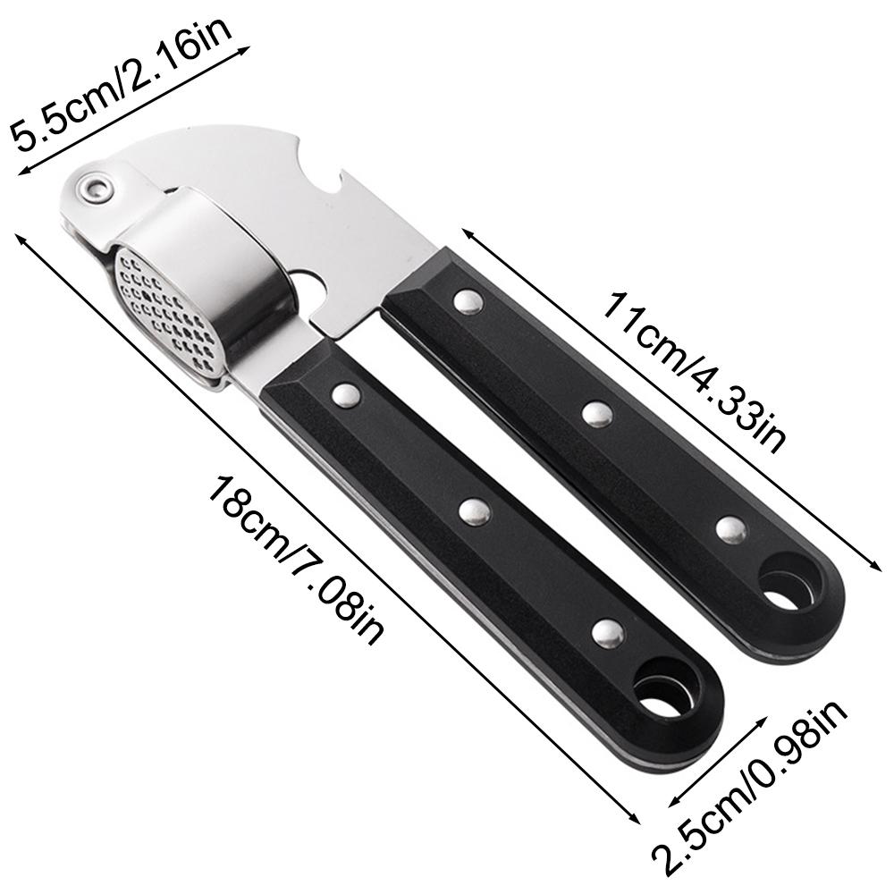 1PC Stainless Steel Garlic Press, Household Opening Tool, Manual Garlic Grinder, Kitchen Utensil, Simple Operation