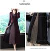 Elegant Faux Two-Piece Plus-Size Cheongsam Dress with Long Sleeves and Split Skirt