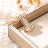 26-Letter Alphabet Pendant Necklace with Copper Clavicle Chain and Micro-Inlaid Zircon