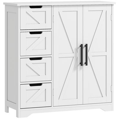 Bathroom Furniture, Storage Furniture, with 4 Drawers, 1 Cabinet, for Small Spaces, 81.2 X 30 X 83.8 Cm, White