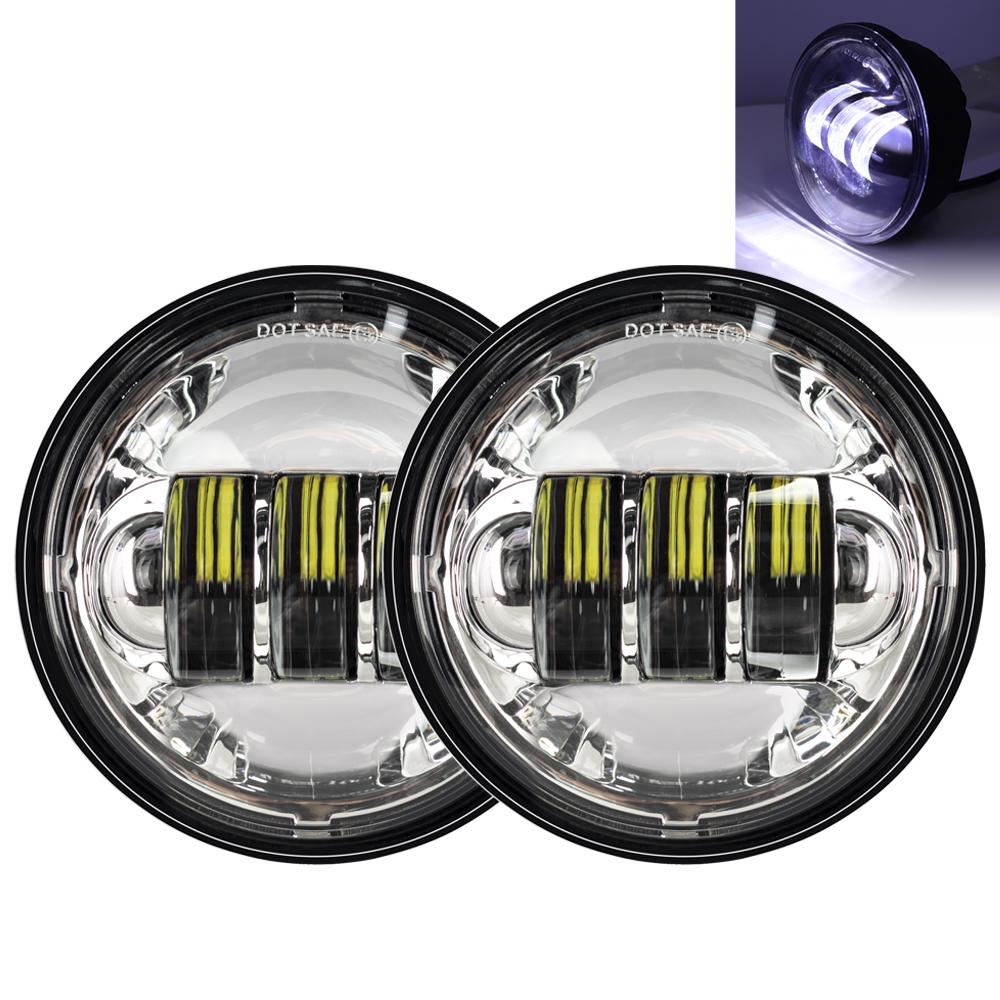 For Harley Motorcycle Light DRL Davidson Electra Glide Softail Fat Boy Touring 30W Waterproof Lights 4.5 Inch Fog Lamps