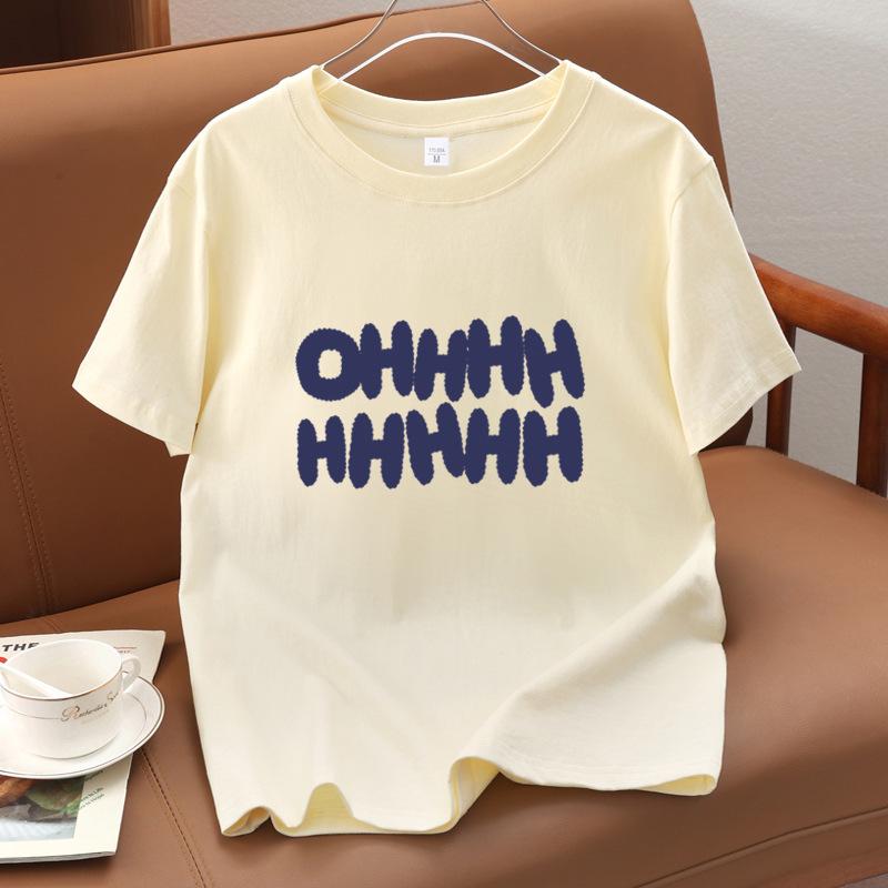 

Летняя Мода Женская С Коротким Рукавом Круглый Вырез С Принтом Букв Повседневный Свитшот Хлопковая Блузка Футболка Топ S